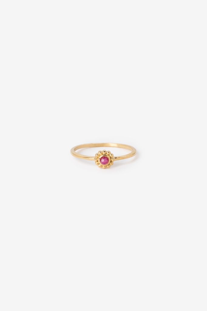 Sissy-Boy Gold Plated Ring Met Ronde Steen
