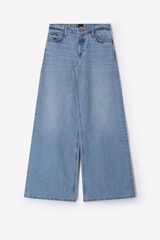 Lee Lichtblauwe Mid Waist Wide Leg Jeans