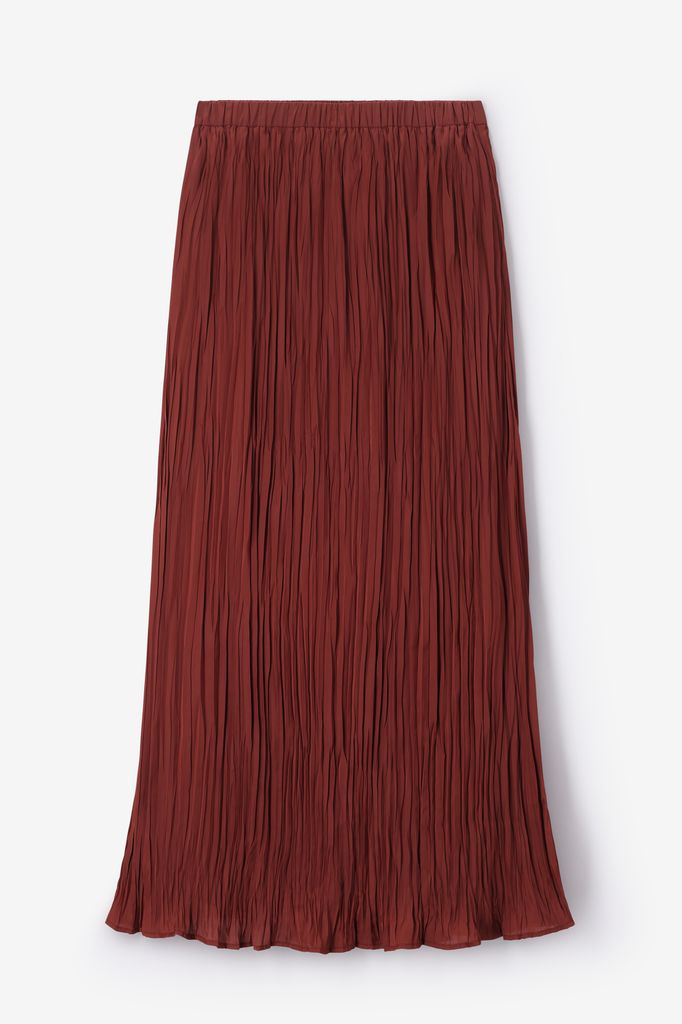 Sissy-Boy Donkerrode Geplooide Maxi Rok