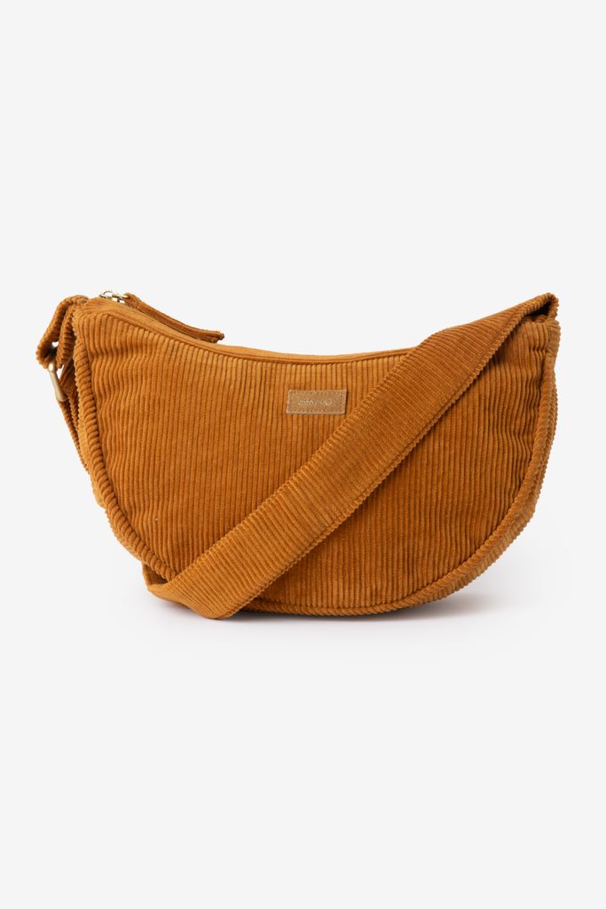 Sissy-Boy Bruine Corduroy Crossbody Tas