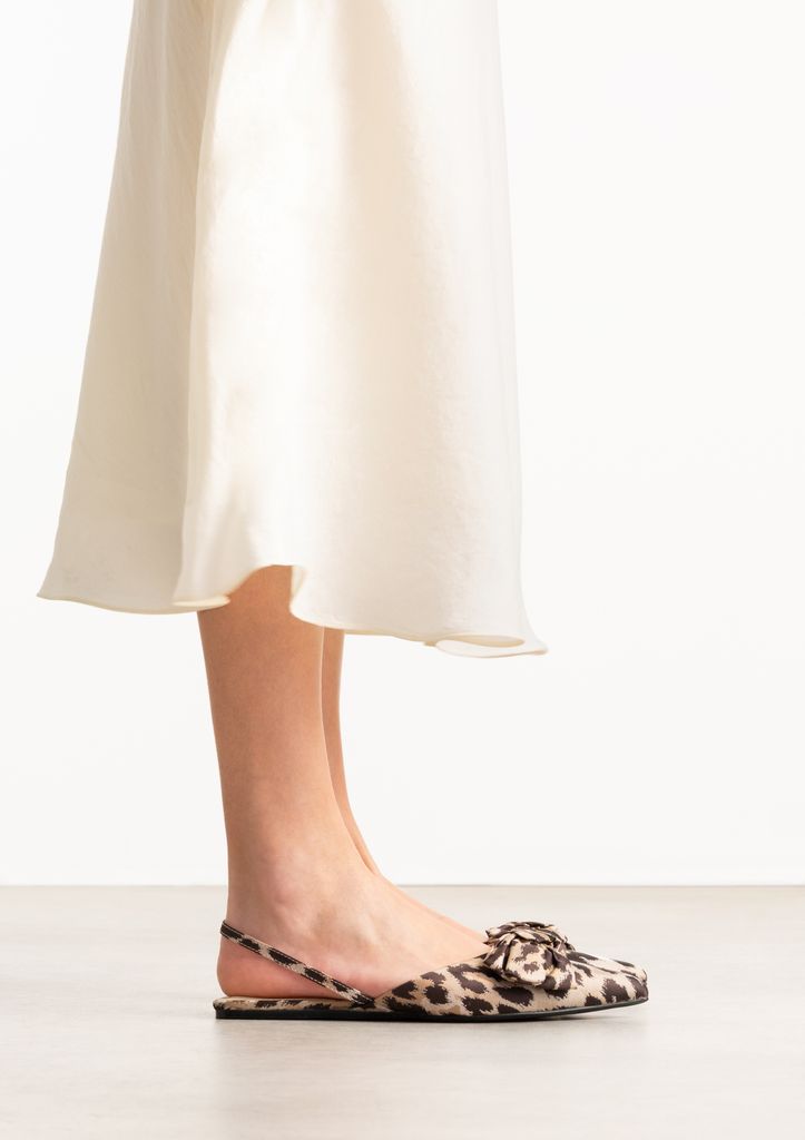 Sacha Leopard Slingbacks Met Strik