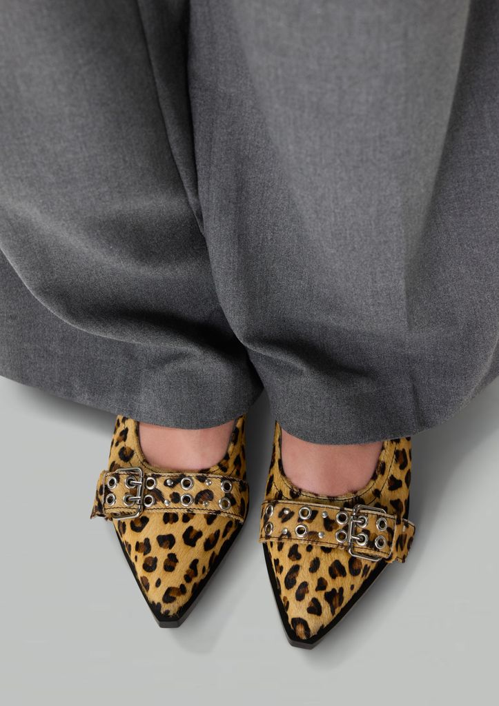 Sacha Leopard Buckle Ballerina's