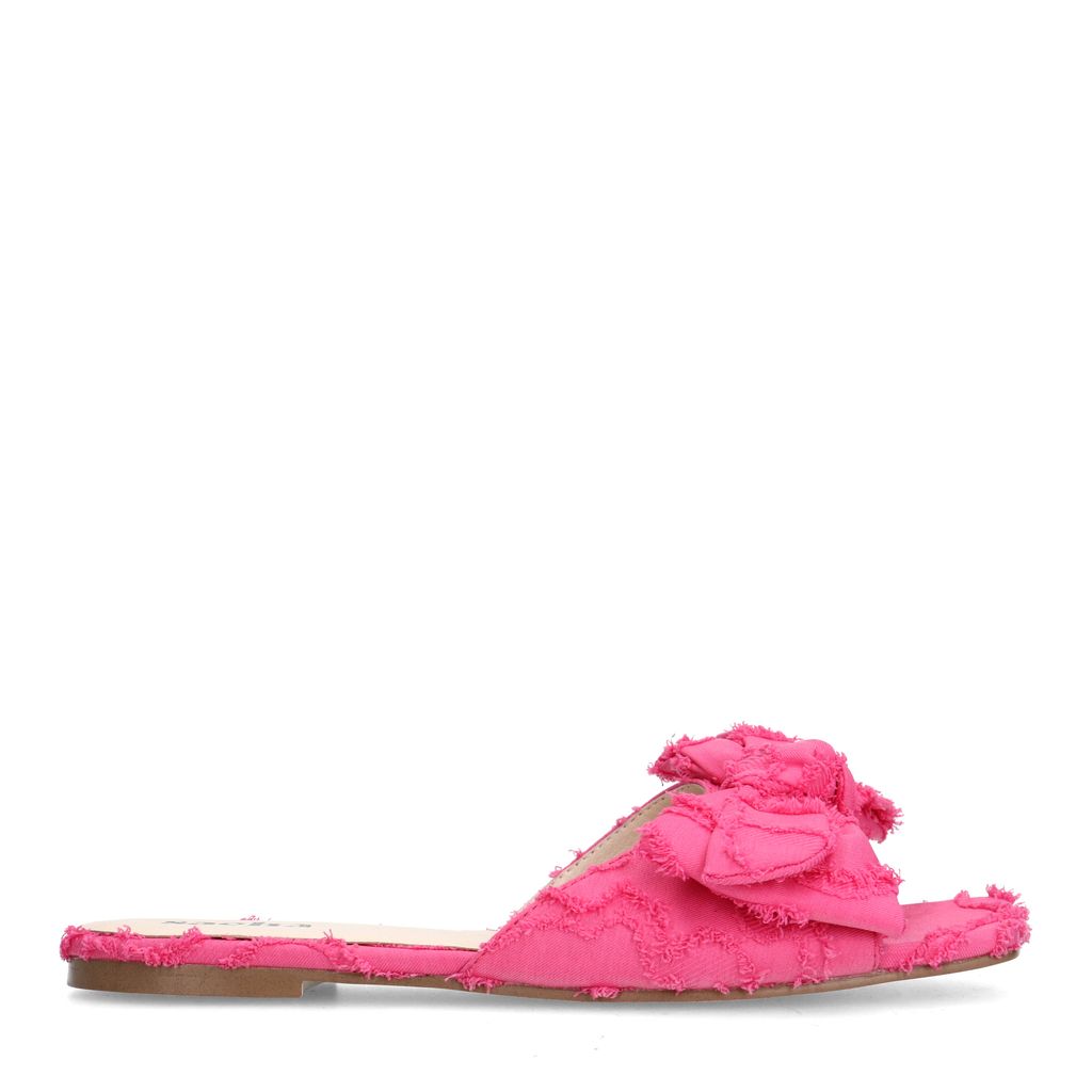 Sacha Roze Slippers Met Strik