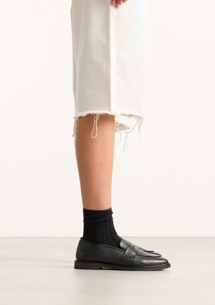 Sacha Zwarte Leren Penny Loafers