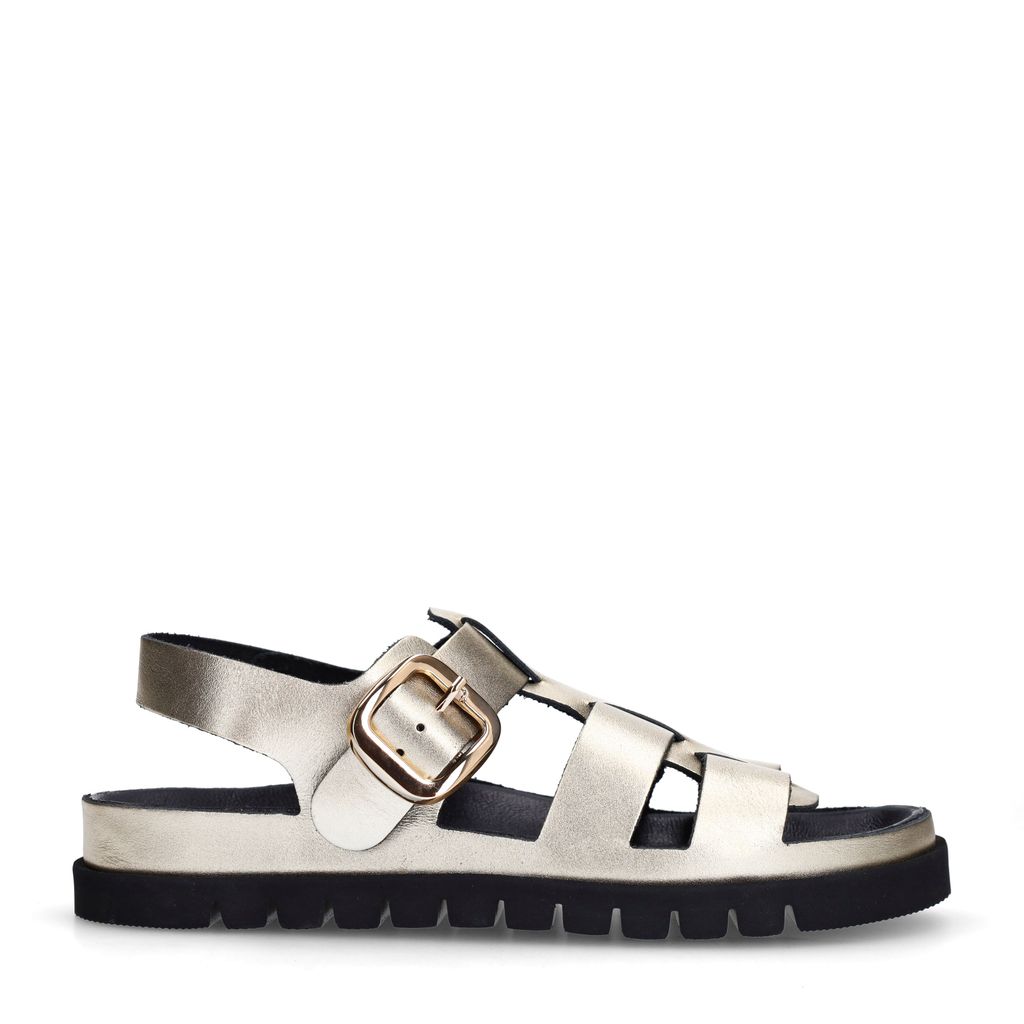 Sacha Gouden Leren Sandalen