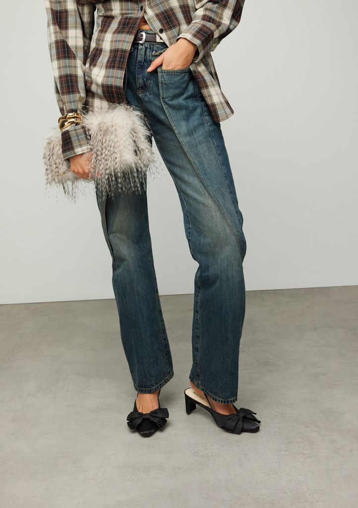 Sacha Zwarte Slingback Pumps Met Strik