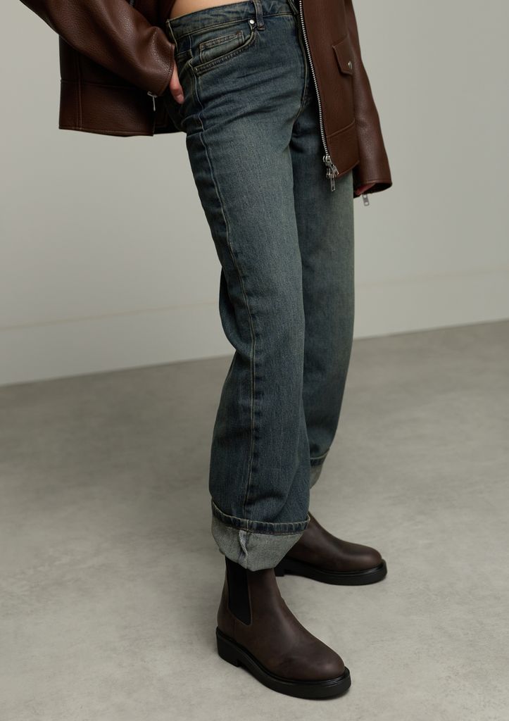 Sacha Bruine Leren Chelsea Boots