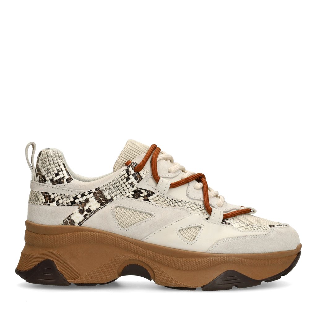 Sacha Witte Sneakers Met Snake Details