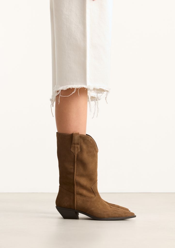 Sacha Cognac Suède Cowboylaarzen