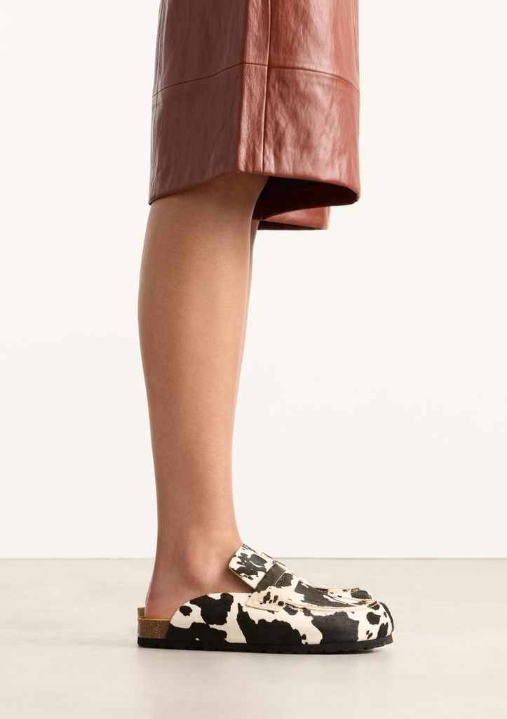 Sacha Cow Print Pony Hair Instappers