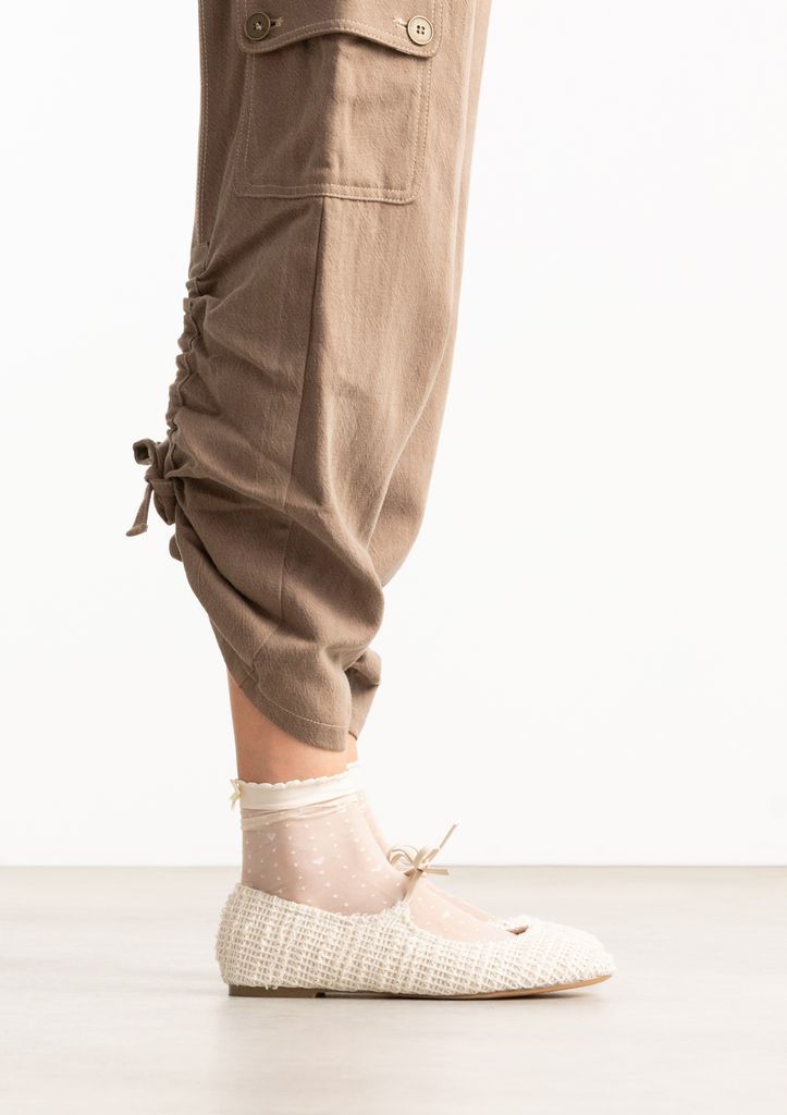 Sacha Witte Gevlochten Ballerina's