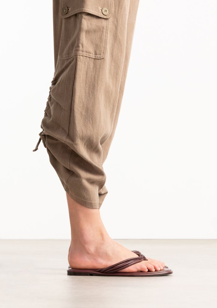 Sacha Rode Leren Slippers