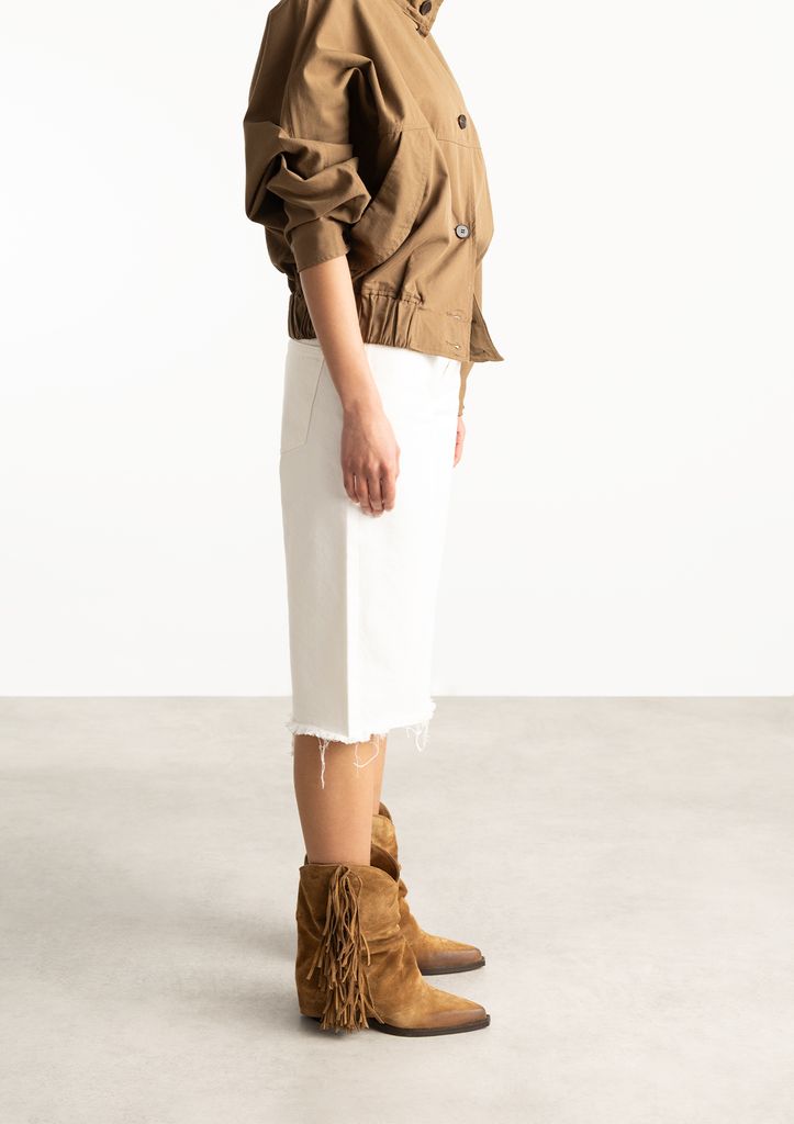 Sacha Taupe Suède Cowboyboots Met Franjes