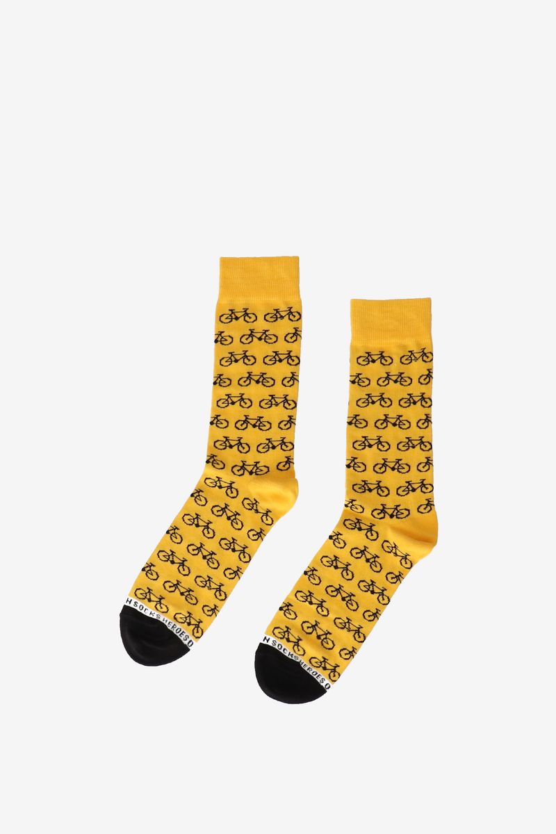 Heroes on Socks sokken fiets geel