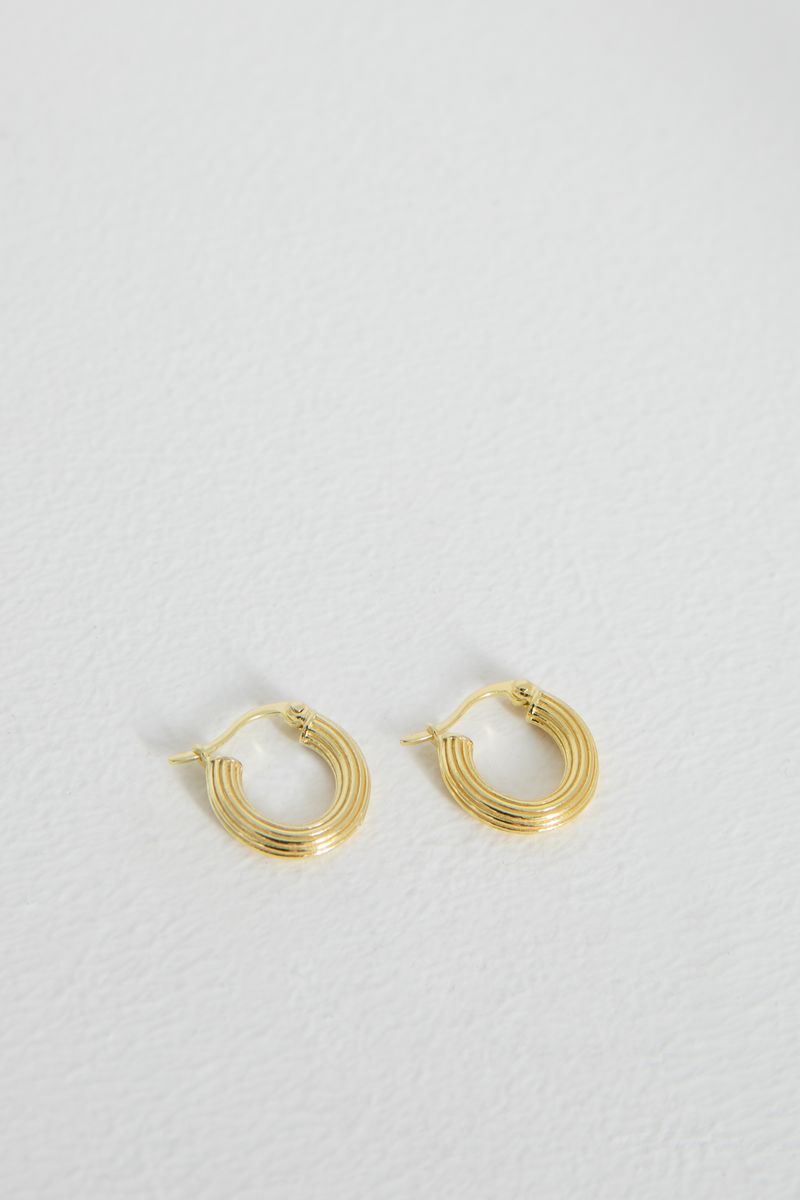 Anna+Nina Pyramid Ring Earrings Goldplated