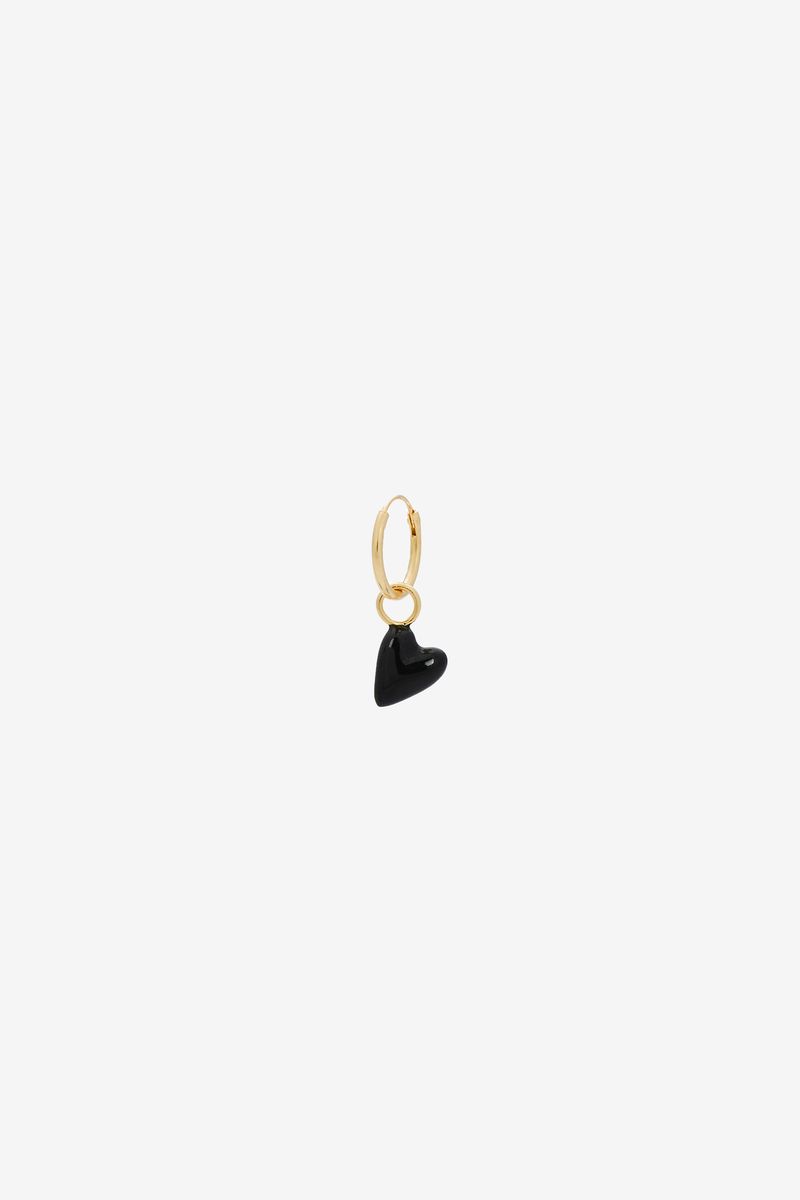 Anna+Nina single la muerta heart ring earring goldplated