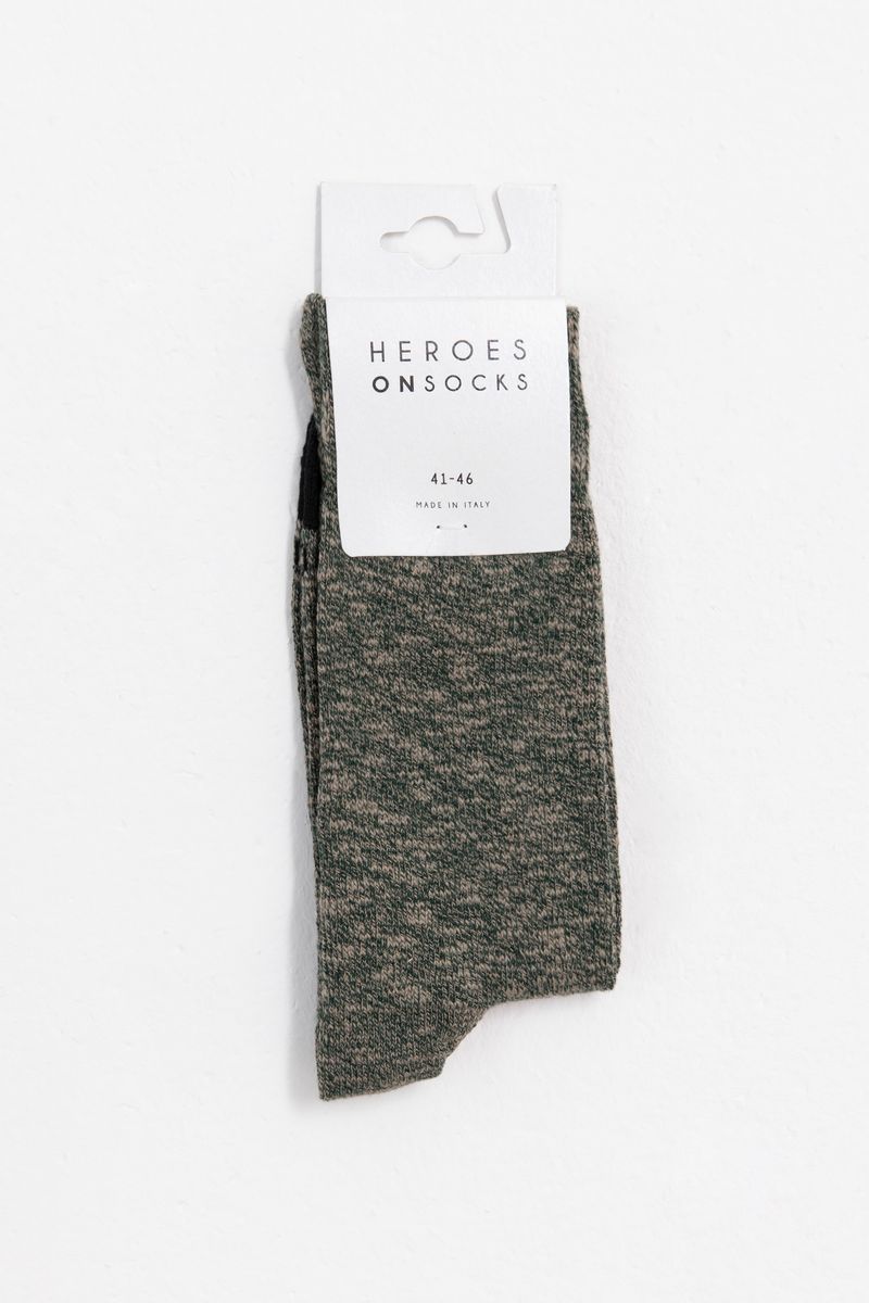 Heroes on Socks speckled groene sokken