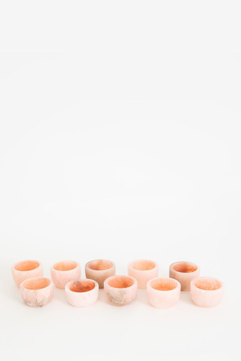 Roze soapstone eierdopjes