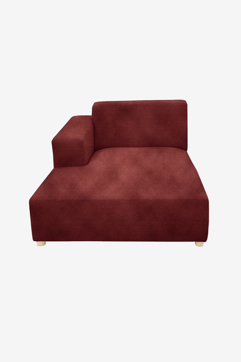 Earl velvet chaise longue links wine red