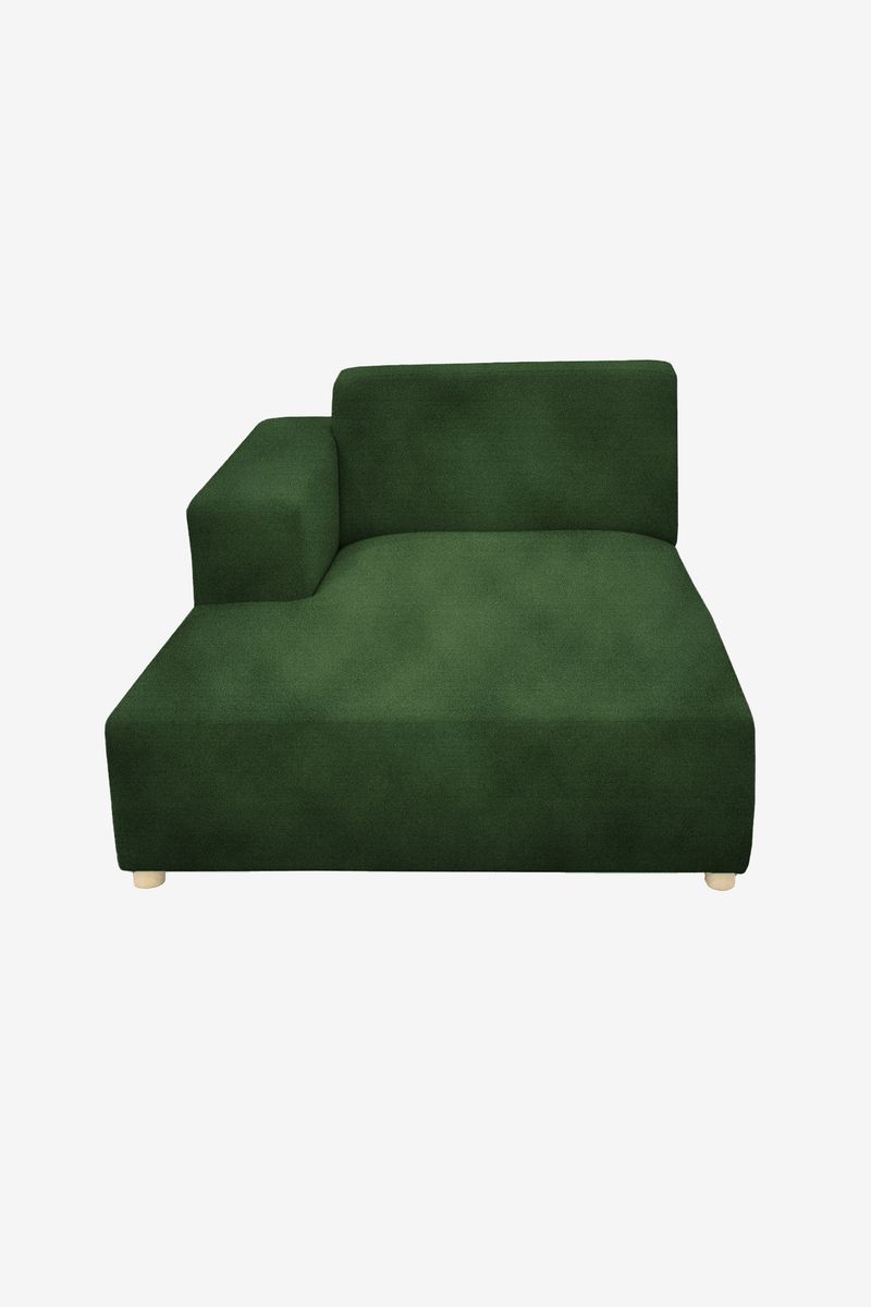 Earl velvet chaise longue links green forest