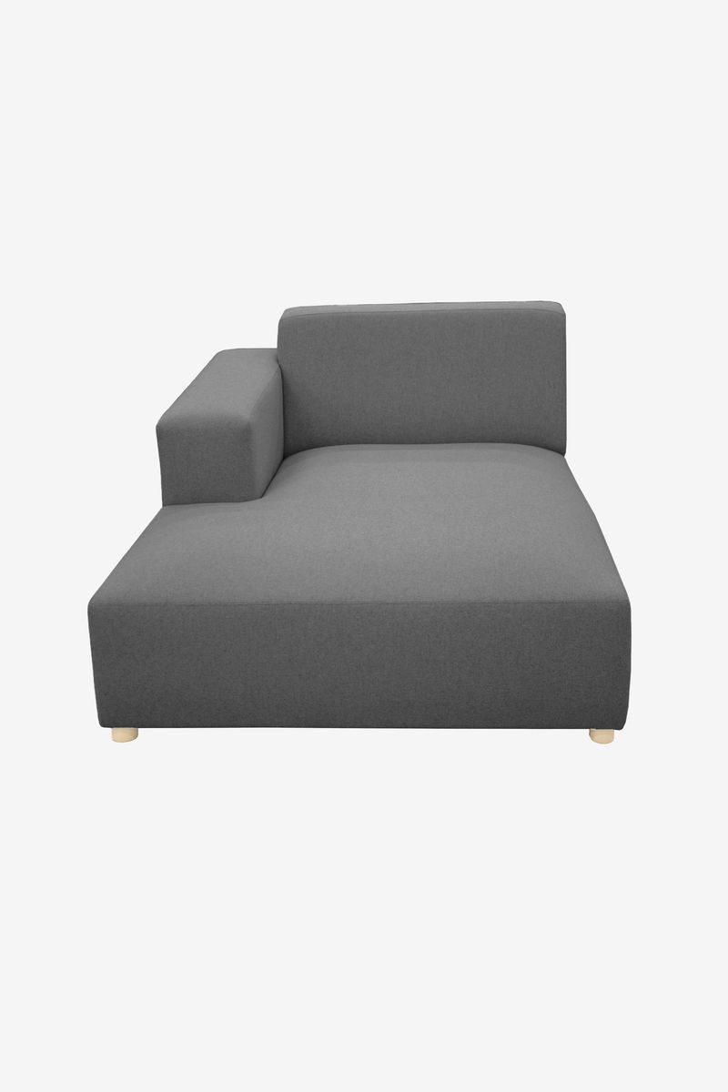 Earl chaise longue links Unit Antraciet