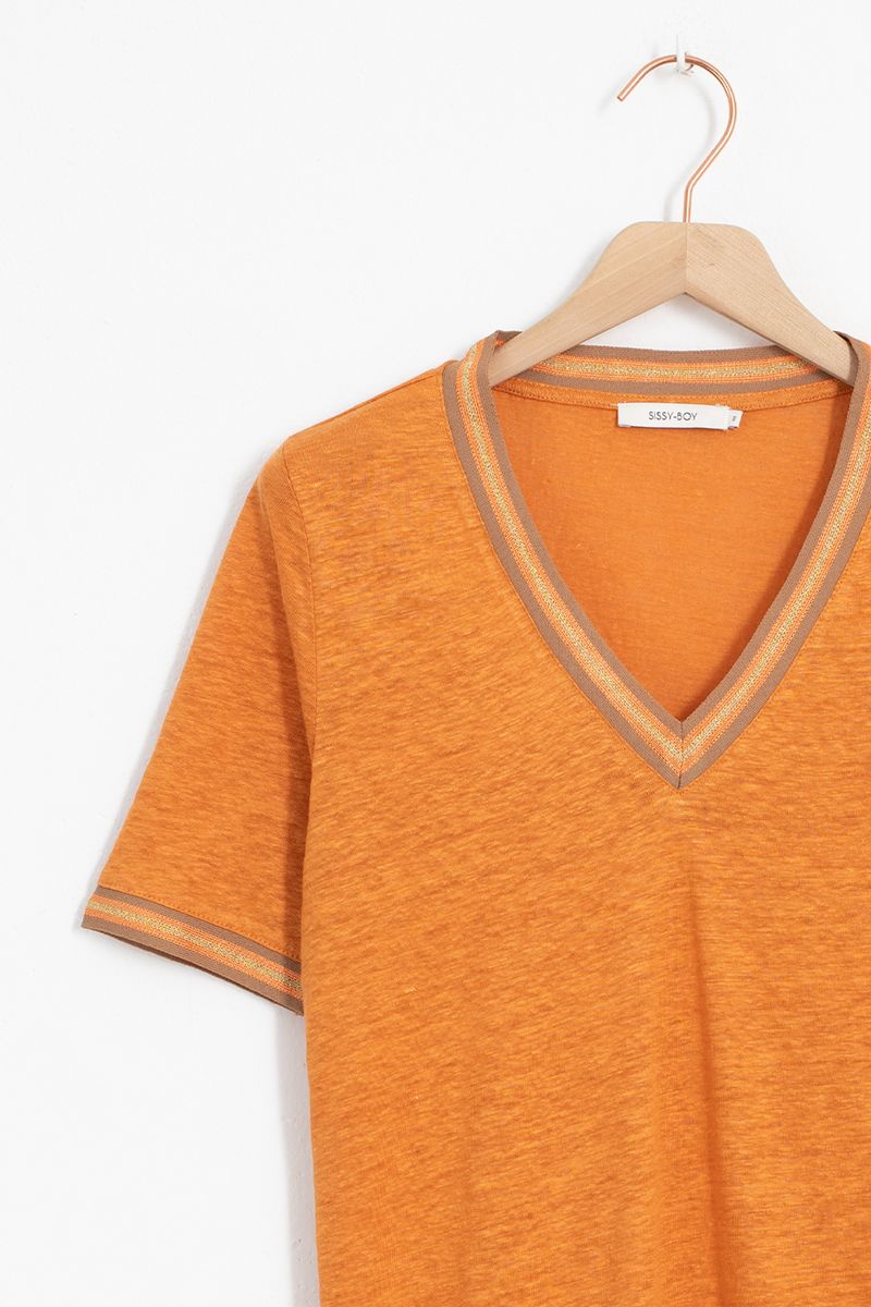 Sissy-Boy - Oranje linnen T-shirt