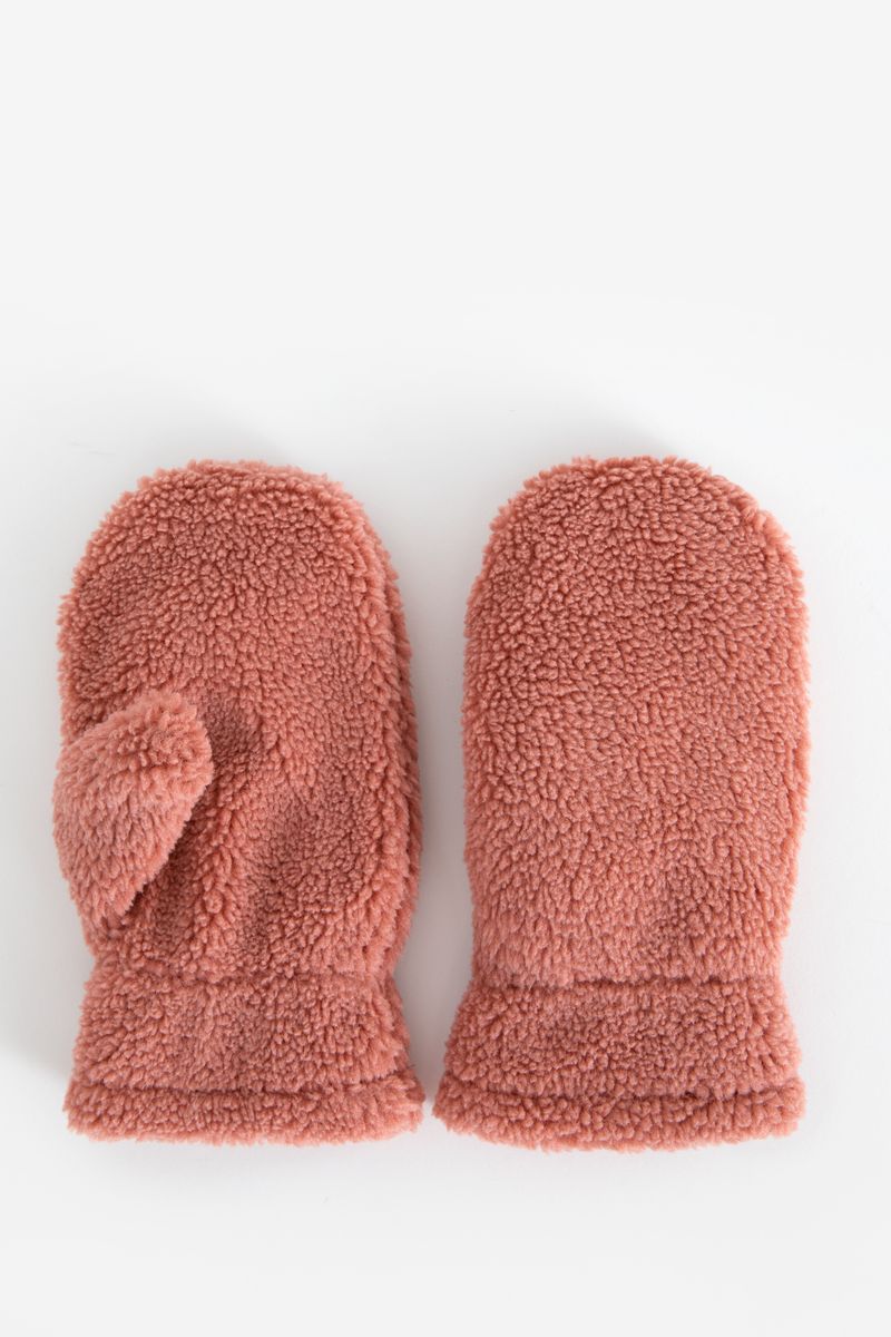 Roze teddy wanten