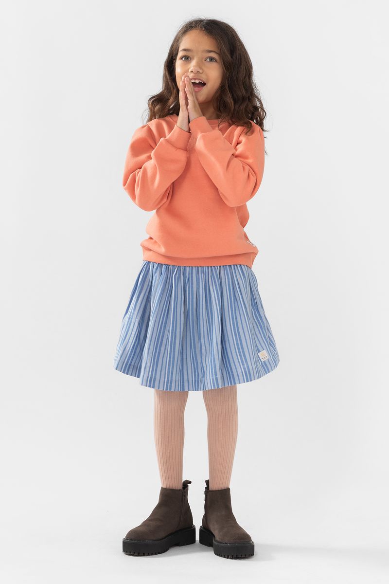 Sissy-Boy - Oranje sweater met pofmouwen en klavertje vier