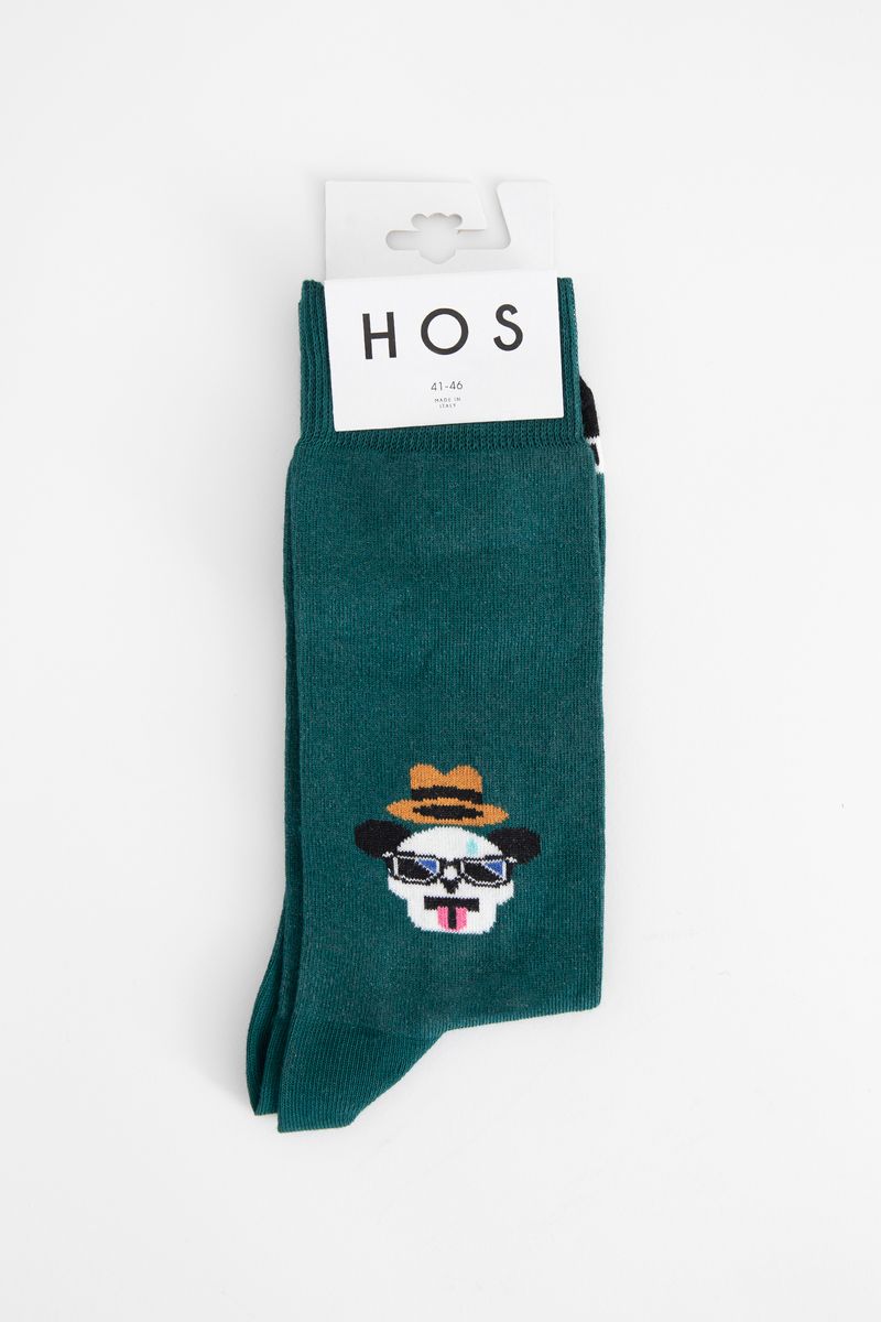 Heroes on socks groene panda print sokken