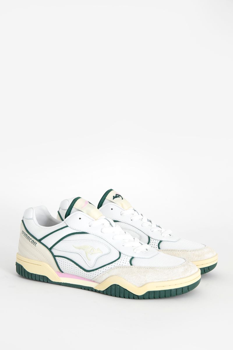 Sissy-Boy - KangaROOS witte leren sneakers met groen detail - 43
