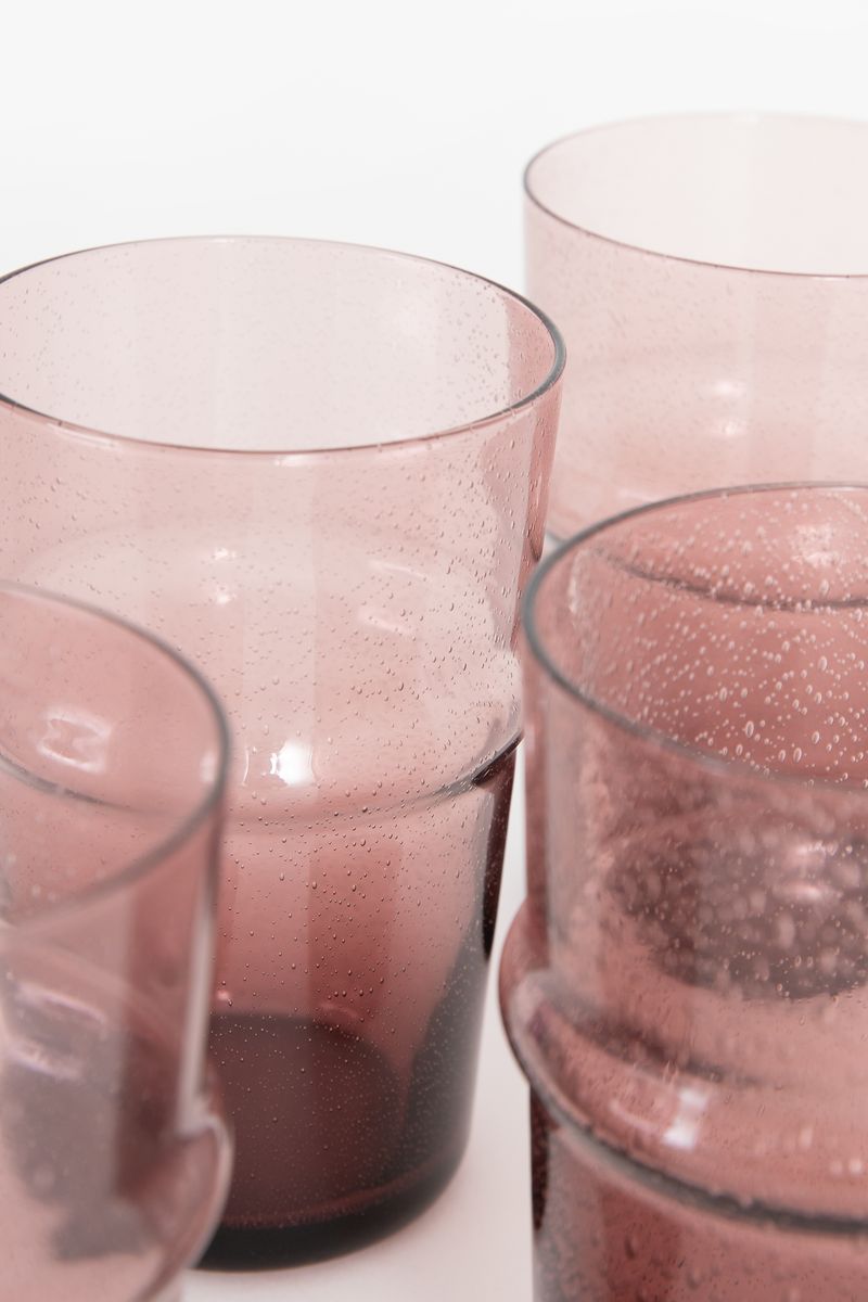 Donkerpaars waterglas met bubble effect