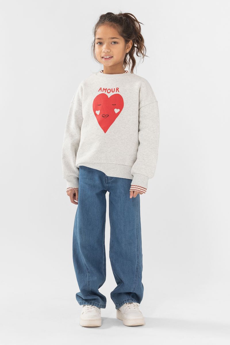Sissy-Boy - Grijze sweater met hartje Amour