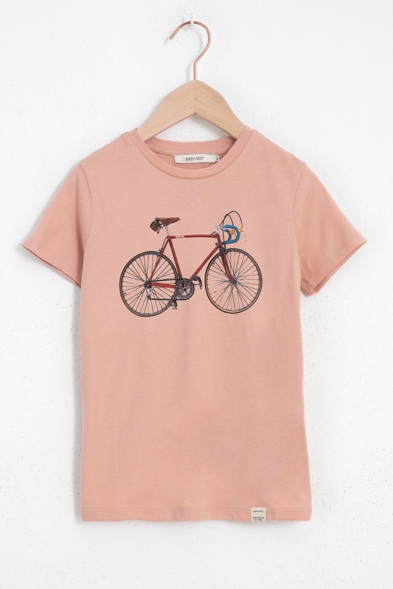 Sissy-Boy - Roze katoenen T-shirt met fiets
