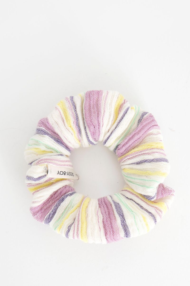 Paars gestreepte scrunchie