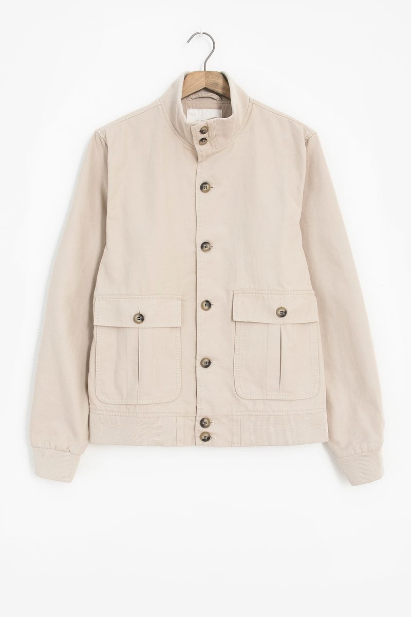 Beige Katoenen Bomberjack