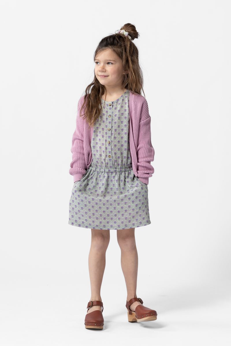 Sissy-Boy - Lichtgroene jurk met paarse bloemenprint