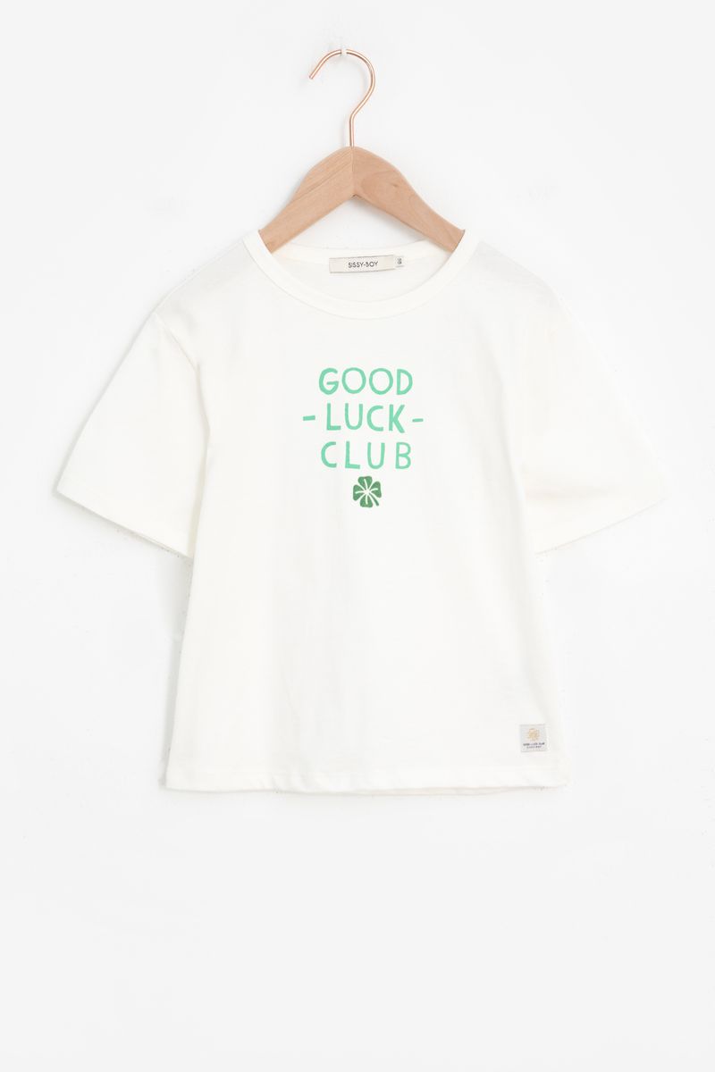 Wit T-shirt Good Luck Club