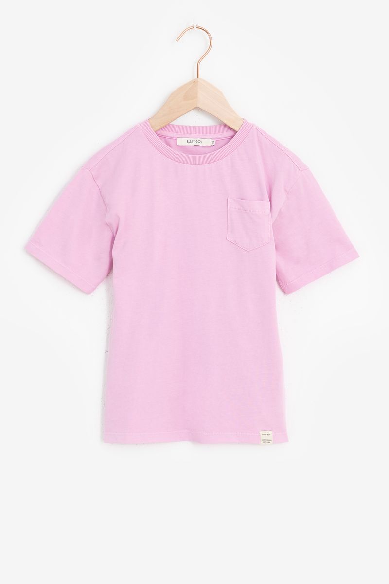 Roze T-shirt Met Borstzakje