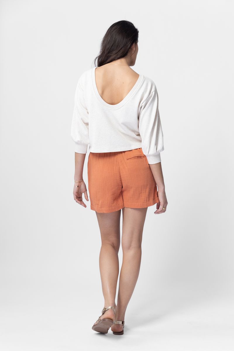 Oranje mousseline shorts