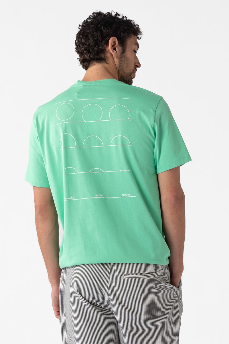 Groene katoenen T-shirt met print