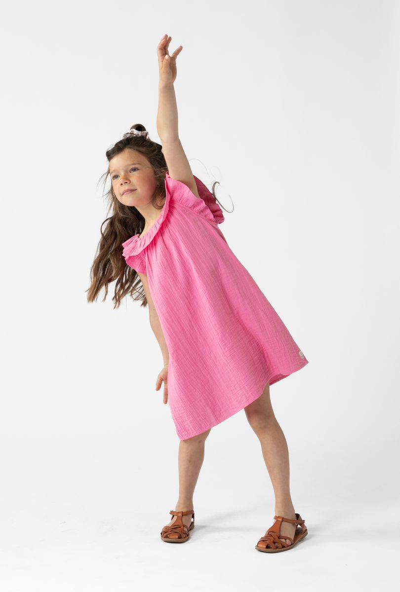 Sissy-Boy - Roze mousseline jurk met ruffles