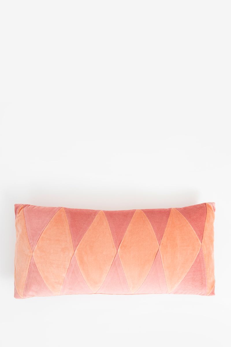 Oranje velvet kussen met diamant print