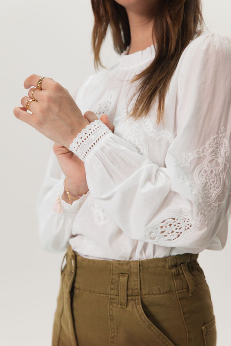Sissy-Boy - Witte blouse met kanten details