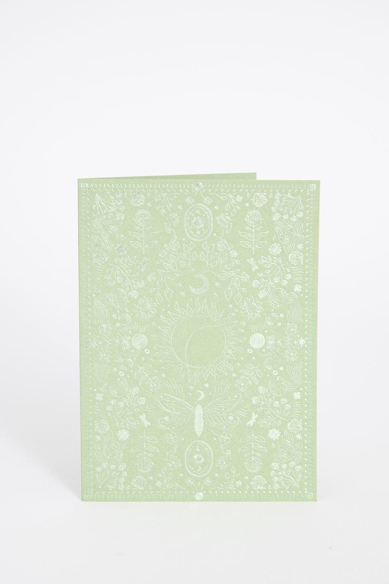 Groene kaart met cosmic print