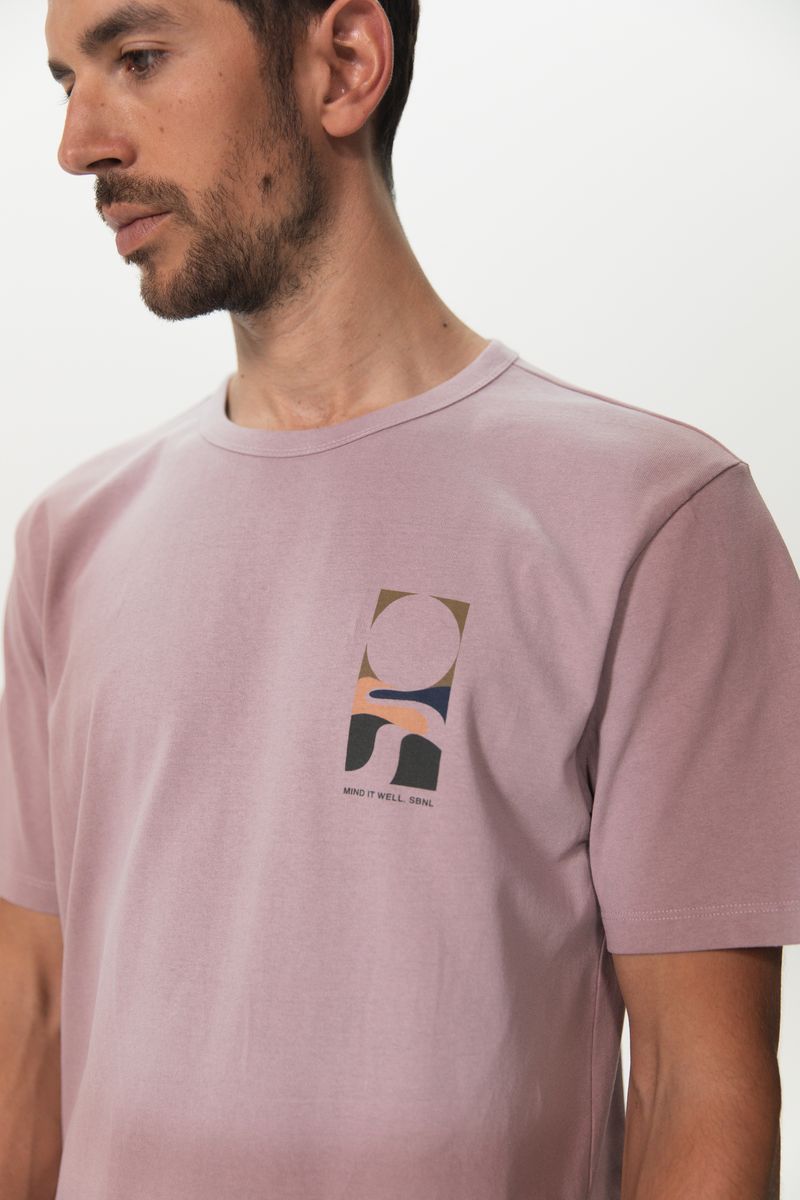 Paars katoenen t-shirt met print