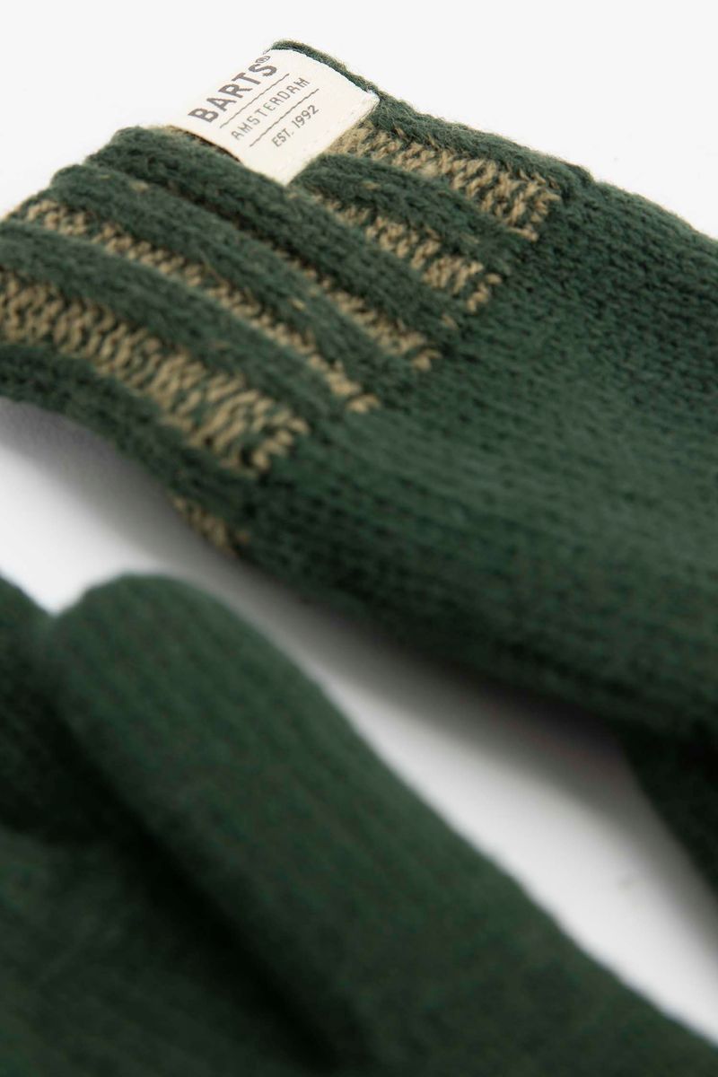 Barts donkergroene handschoenen met print