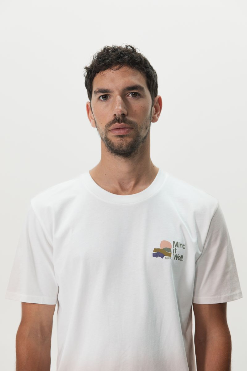Wit katoenen T-shirt met print