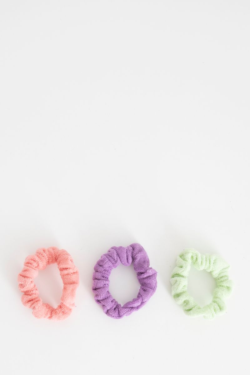 Multicolour badstof scrunchies