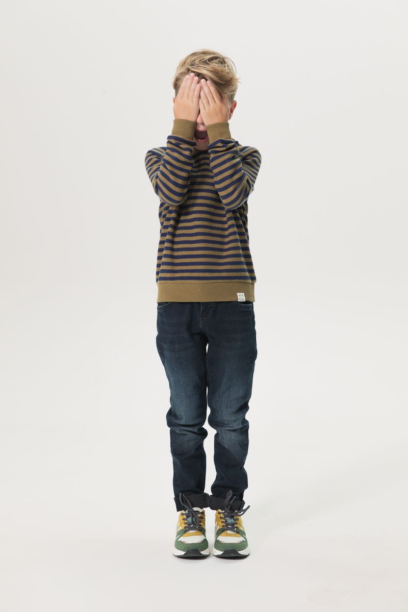 Sissy-Boy - Bruin-donkerblauw gestreepte raglan sweater