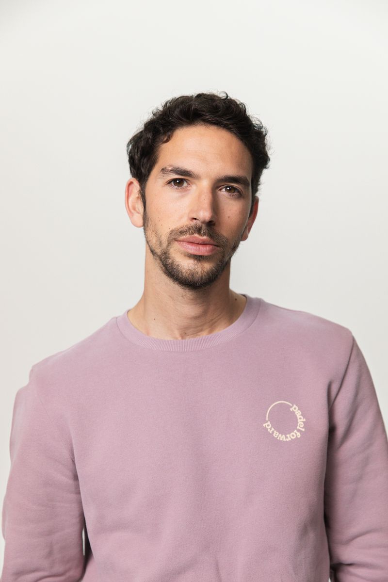 Vergrijsd paarse sweater met print